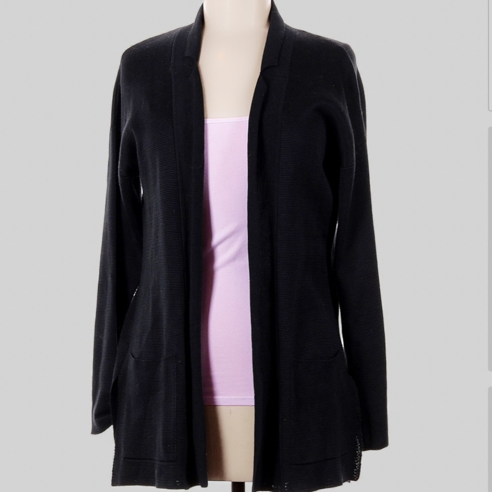 Daph 100% Pima Cotton Cardigan black made in Peru knit blazer